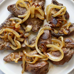 FRIED BEEF LIVER W/ONIONS