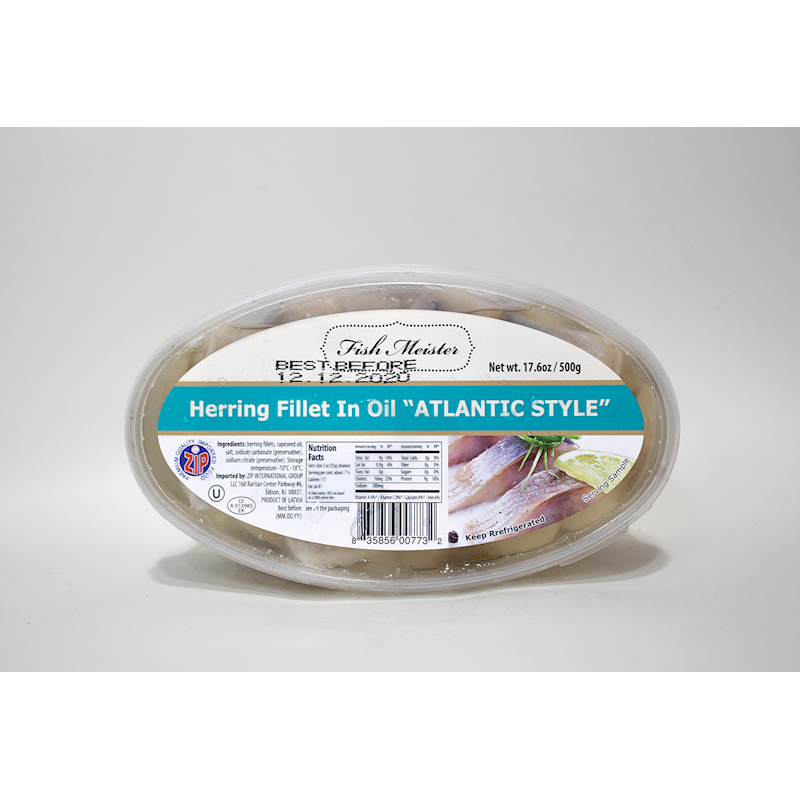 FISH MEISTER HERRING FILLET IN OIL ATLANTIC STYLE 500G