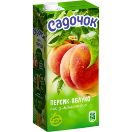 PEACH-APPLE JUICE WITH PULP...