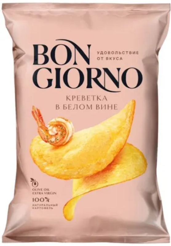 POTATO CHIPS SHRIMP IN WHITE WINE 80G BON GIORNO